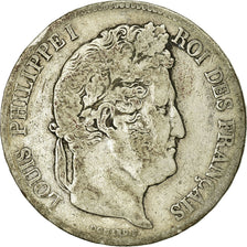 Coin, France, Louis-Philippe, 5 Francs, 1838, Lille, VF(20-25), Silver