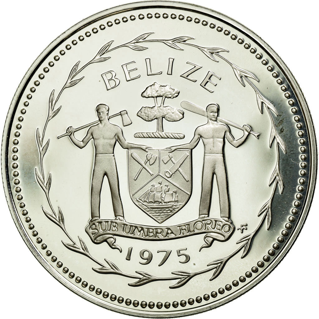 Coin, Belize, 50 Cents, 1975, MS(65-70), Silver, KM:50a