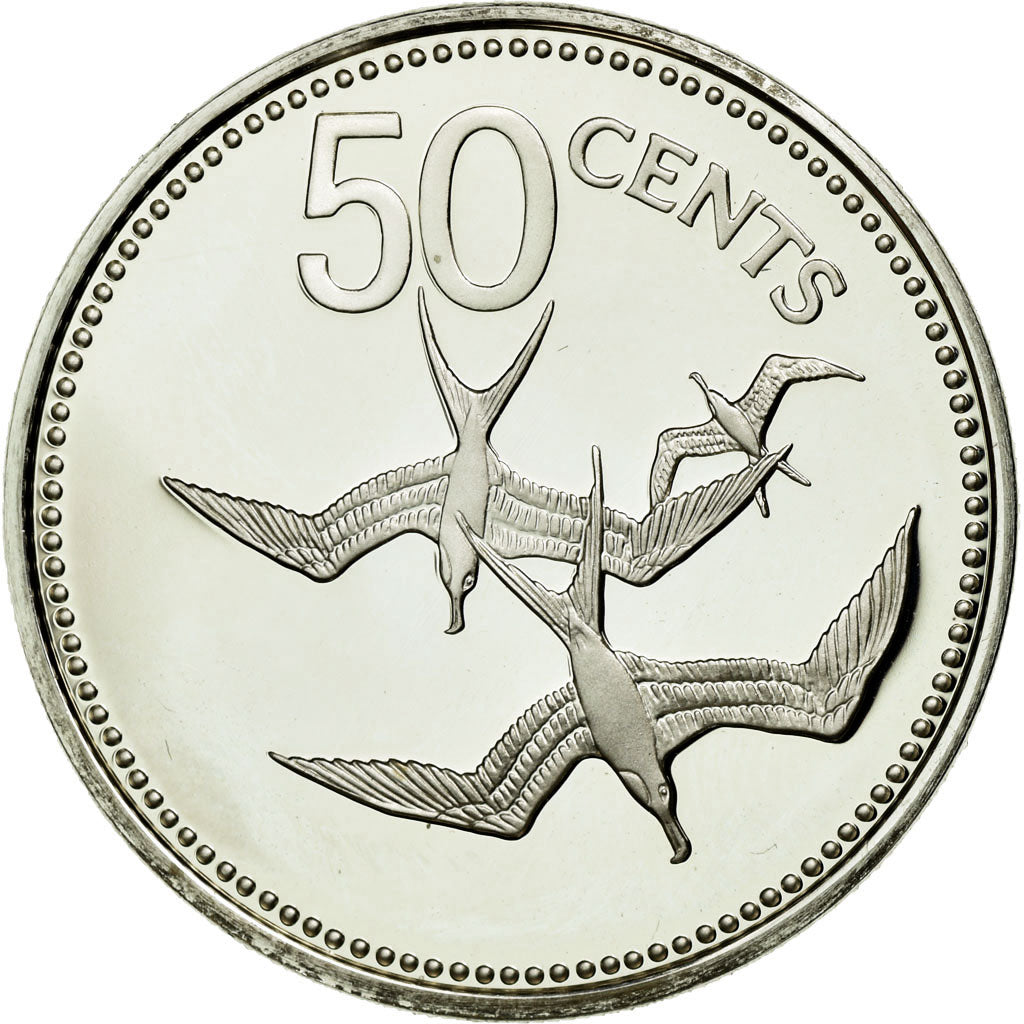 Coin, Belize, 50 Cents, 1975, MS(65-70), Silver, KM:50a