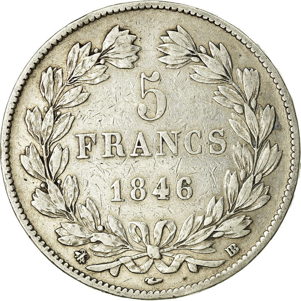 Coin, France, Louis-Philippe, 5 Francs, 1846, Strasbourg, VF(30-35), Silver