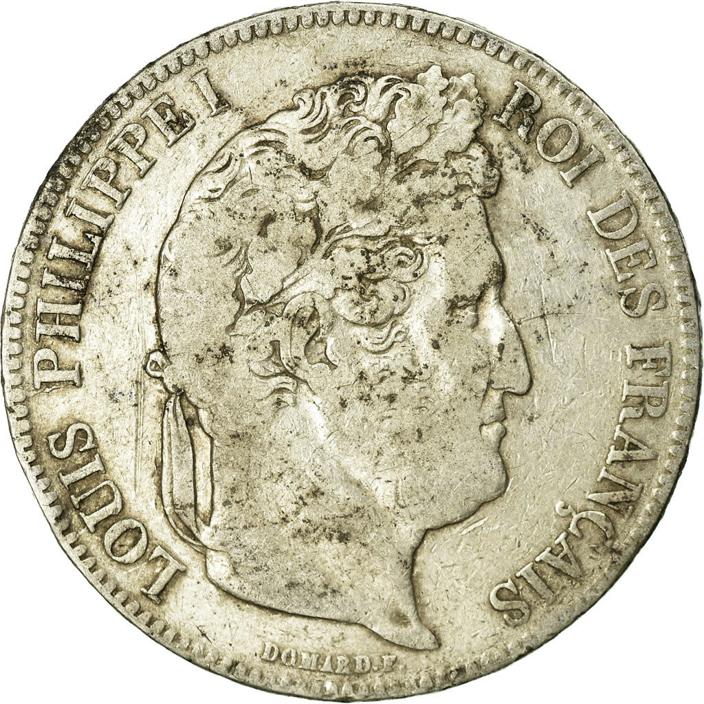Coin, France, Louis-Philippe, 5 Francs, 1835, Rouen, VF(20-25), Silver