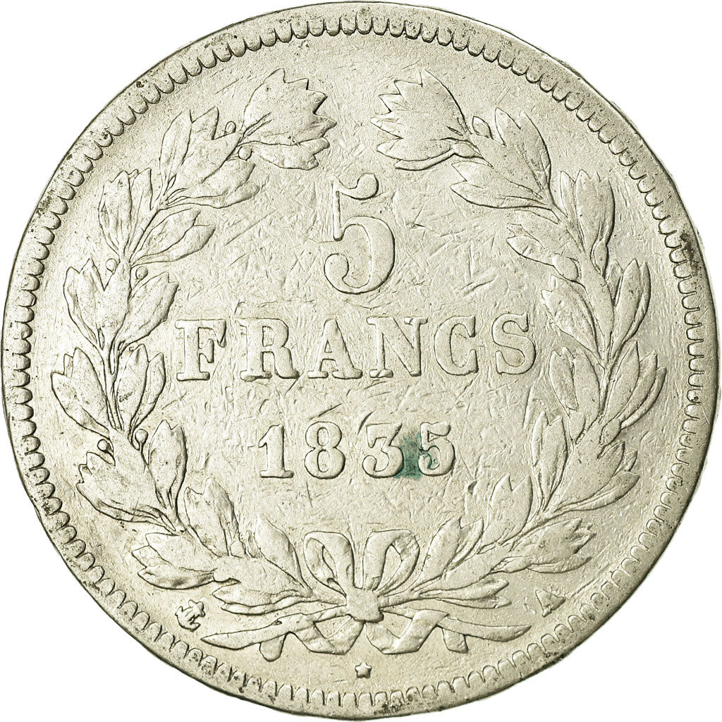 Monnaie, France, Louis-Philippe, 5 Francs, 1835, Paris, TB, Argent, Gadoury:678