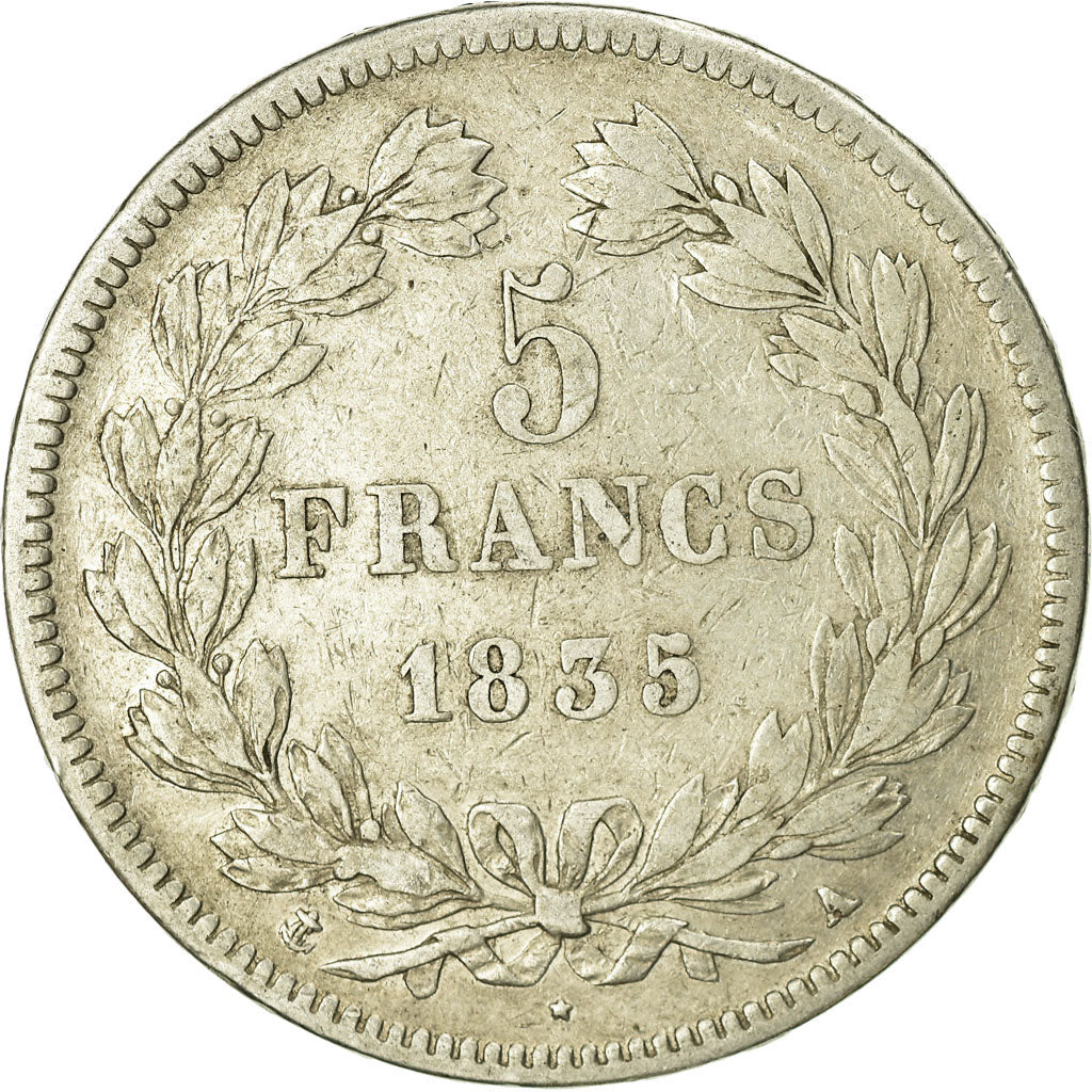 Coin, France, Louis-Philippe, 5 Francs, 1835, Paris, VF(20-25), Silver