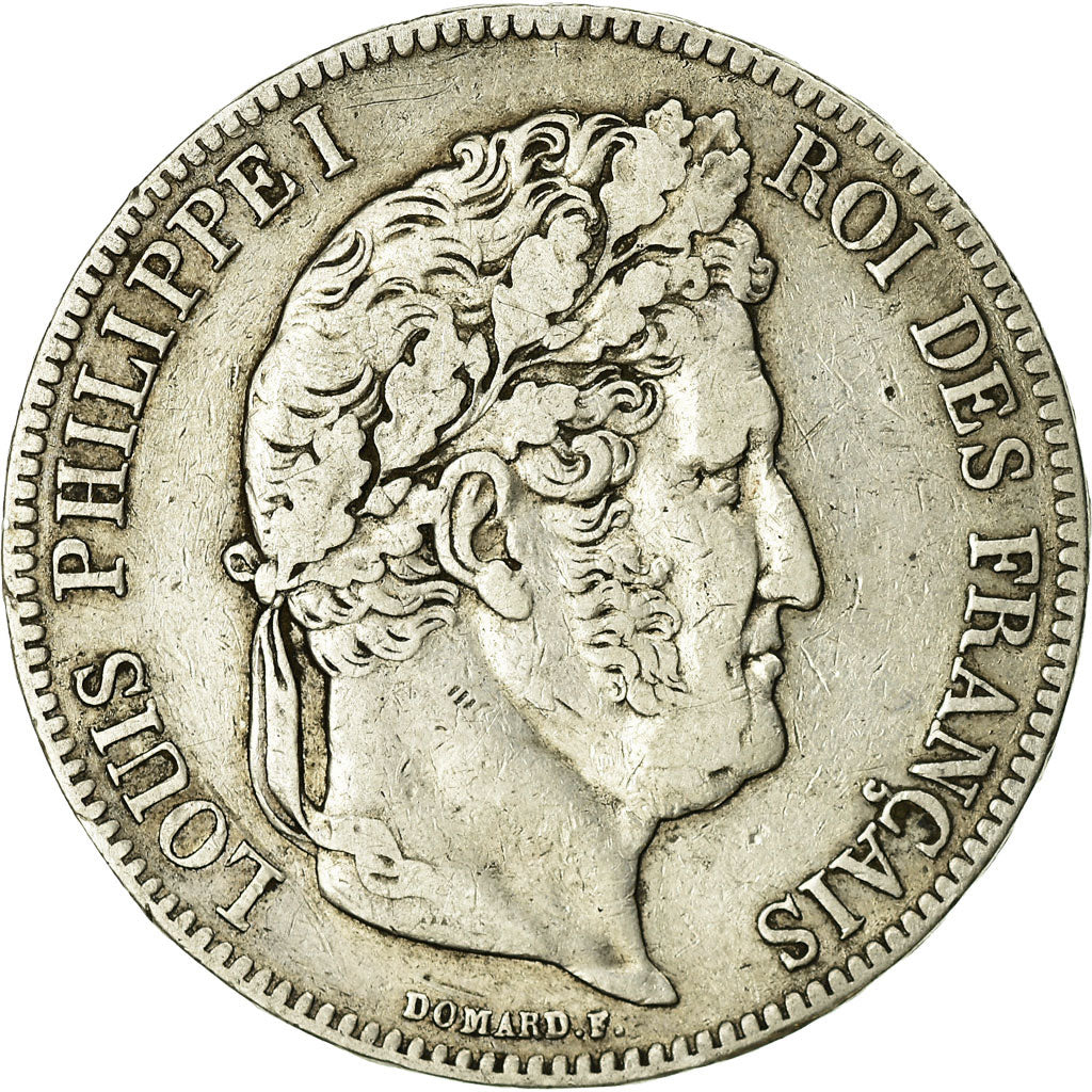 Moneta, Francia, Louis-Philippe, 5 Francs, 1835, Bordeaux, MB, Argento