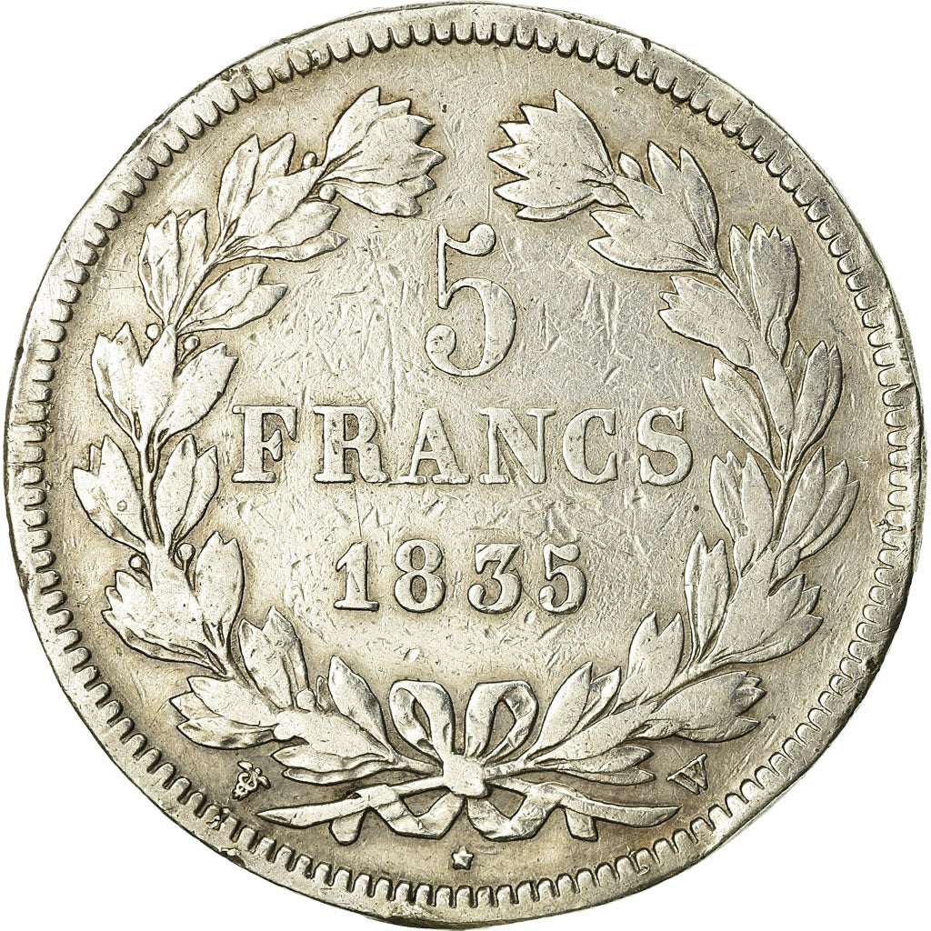 Coin, France, Louis-Philippe, 5 Francs, 1835, Lille, VF(20-25), Silver