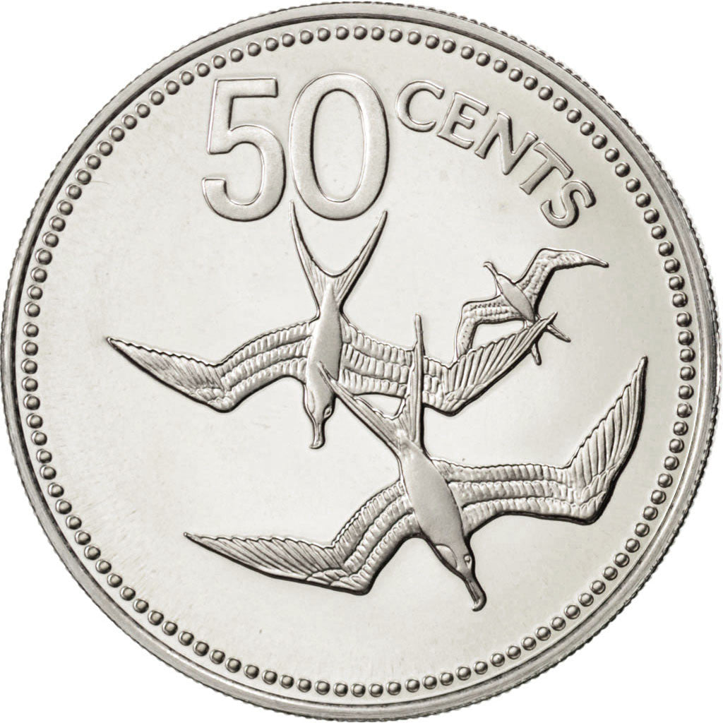 Coin, Belize, 50 Cents, 1976, MS(65-70), Copper-nickel, KM:50