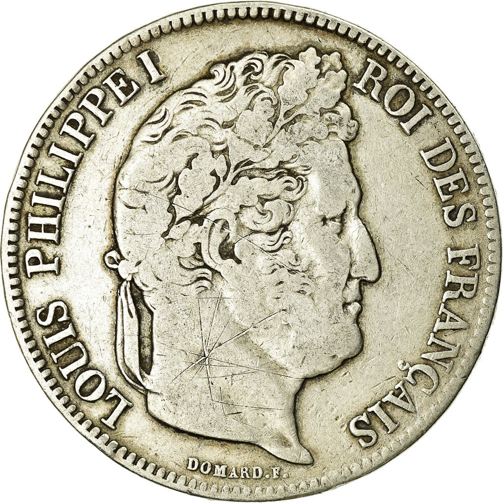 Coin, France, Louis-Philippe, 5 Francs, 1835, Lyon, VF(20-25), Silver, KM:749.4
