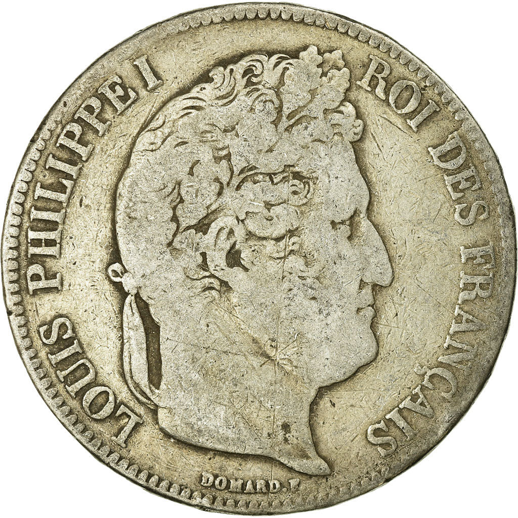 Coin, France, Louis-Philippe, 5 Francs, 1835, Lyon, VF(20-25), Silver, KM:749.4