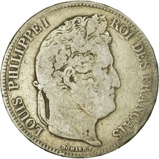 Coin, France, Louis-Philippe, 5 Francs, 1835, Lyon, VF(20-25), Silver, KM:749.4