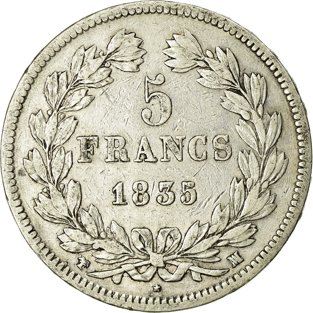 Monnaie, France, Louis-Philippe, 5 Francs, 1835, Marseille, TB, Argent