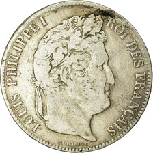 Münze, Frankreich, Louis-Philippe, 5 Francs, 1837, Lille, S, Silber, KM:749.13