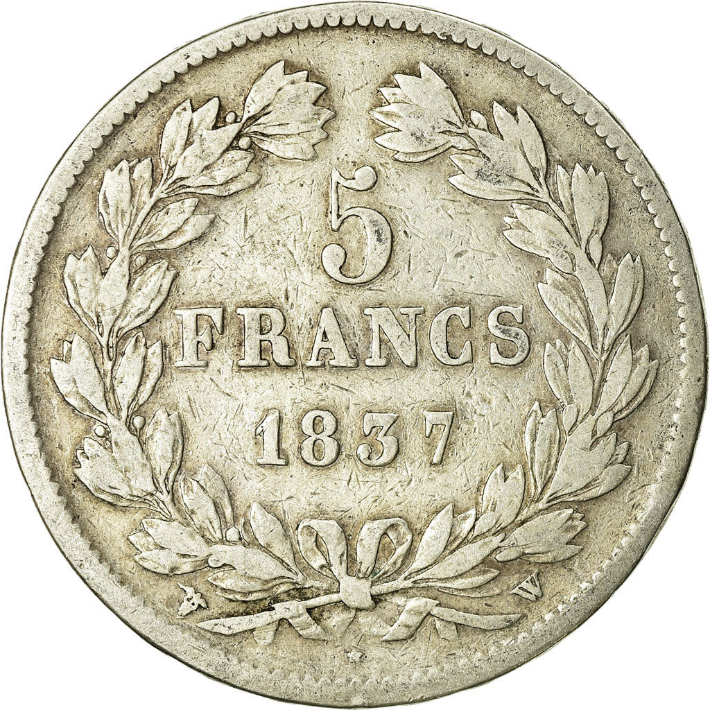 Münze, Frankreich, Louis-Philippe, 5 Francs, 1837, Lille, S, Silber, KM:749.13