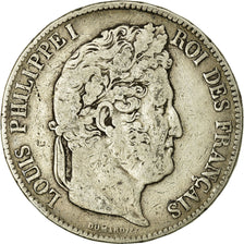 Coin, France, Louis-Philippe, 5 Francs, 1837, Rouen, VF(20-25), Silver