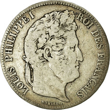 Monnaie, France, Louis-Philippe, 5 Francs, 1837, Paris, TB, Argent, Gadoury:678