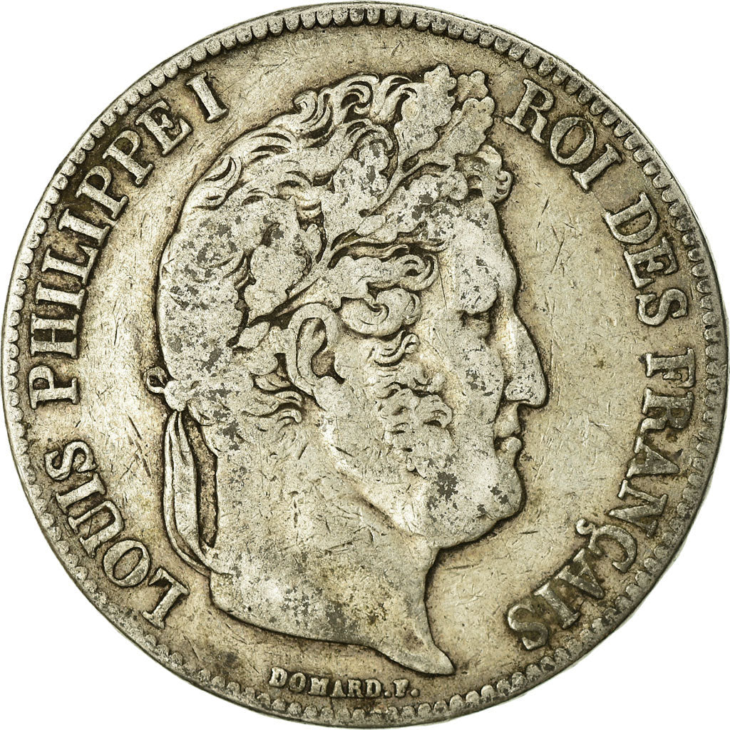 Moneta, Francia, Louis-Philippe, 5 Francs, 1837, Paris, MB, Argento, KM:749.1