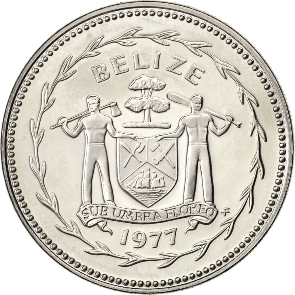 BELIZE, 50 Cents, 1977, Franklin Mint, KM #50, MS(65-70), Copper-Nickel, 27.7,..