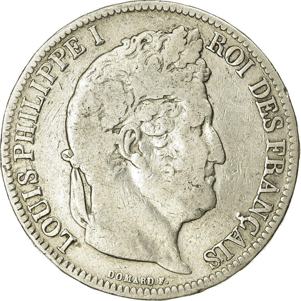 Moeda, França, Louis-Philippe, 5 Francs, 1831, Bordeaux, VF(20-25), Prata