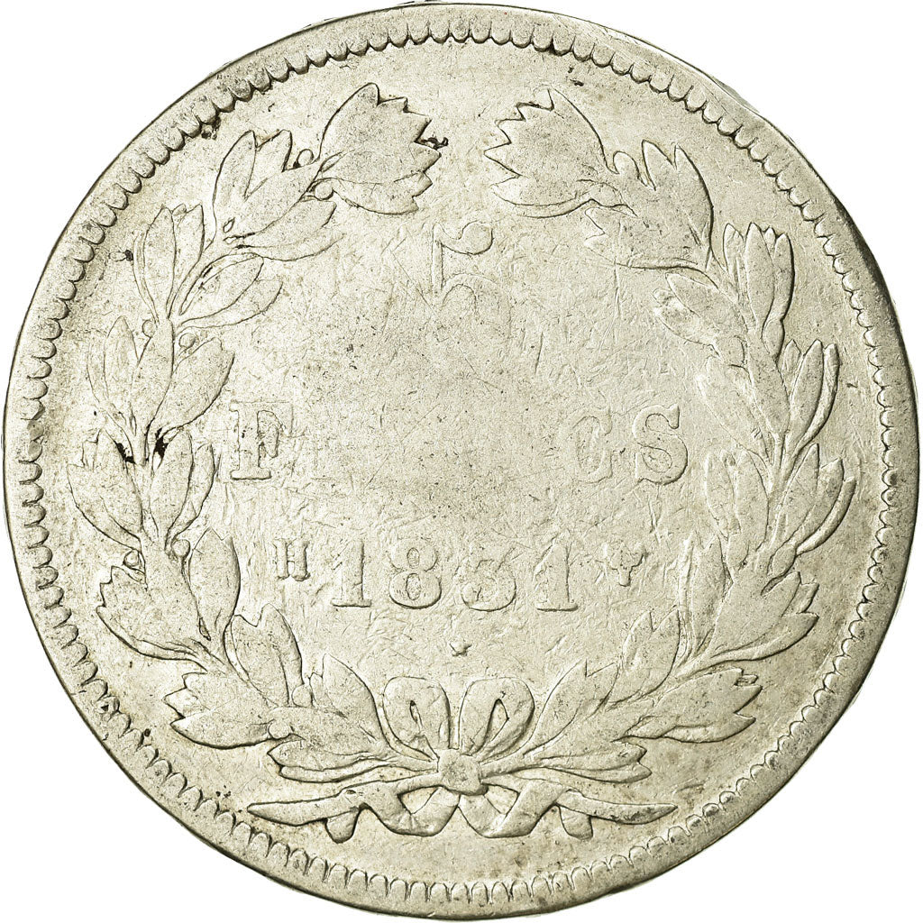 Coin, France, Louis-Philippe, 5 Francs, 1831, La Rochelle, VF(20-25), Silver