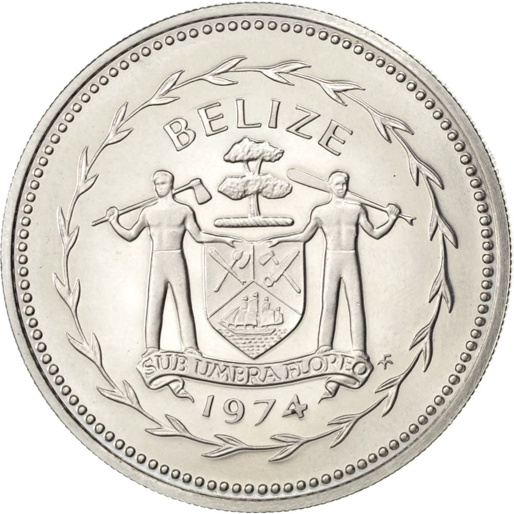 Belize, 50 Cents, 1974, KM #42, MS(65-70), Cupro-nickel, 9.22