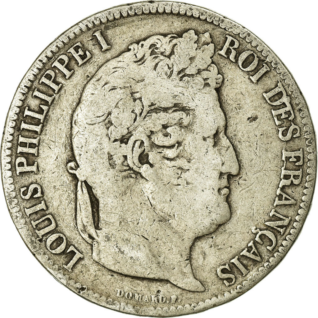 Coin, France, Louis-Philippe, 5 Francs, 1831, Lyon, VF(20-25), Silver, KM:745.4