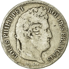 Coin, France, Louis-Philippe, 5 Francs, 1831, Lyon, VF(20-25), Silver, KM:745.4