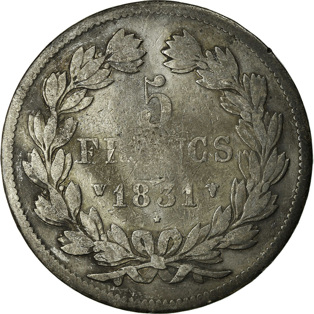 Coin, France, Louis-Philippe, 5 Francs, 1831, Lille, VF(20-25), Silver