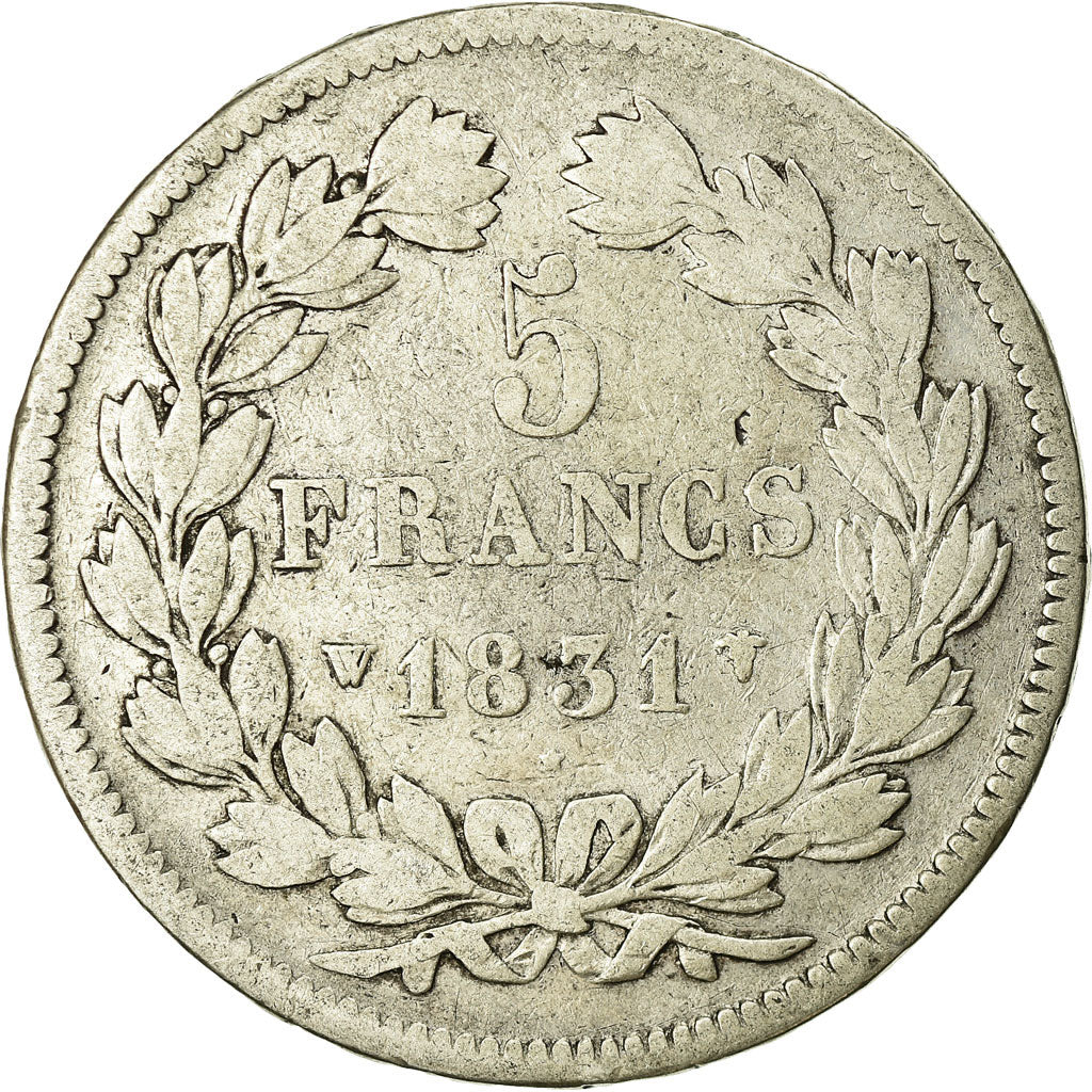 Coin, France, Louis-Philippe, 5 Francs, 1831, Lille, VF(20-25), Silver