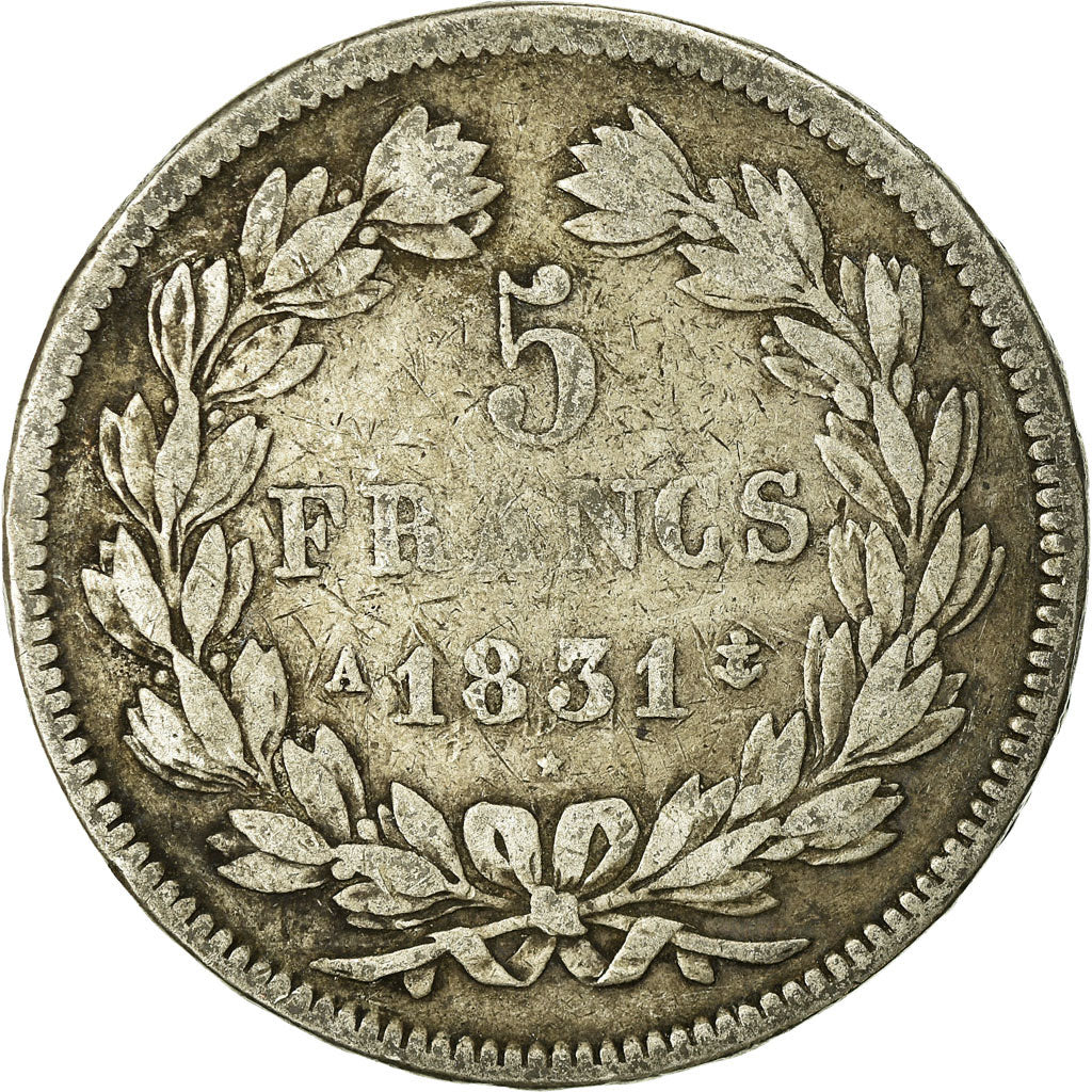Coin, France, Louis-Philippe, 5 Francs, 1831, Paris, VF(20-25), Silver