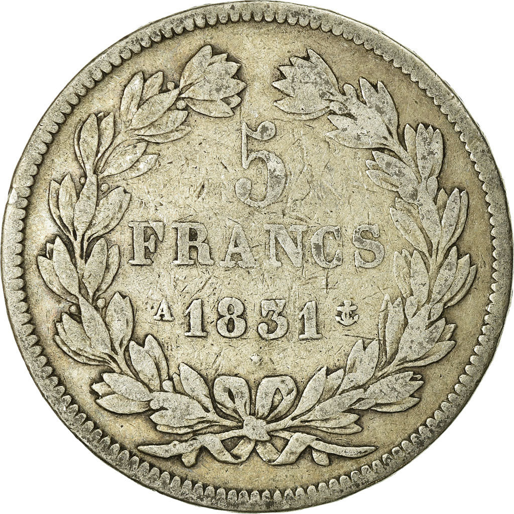 Coin, France, Louis-Philippe, 5 Francs, 1831, Paris, VF(20-25), Silver