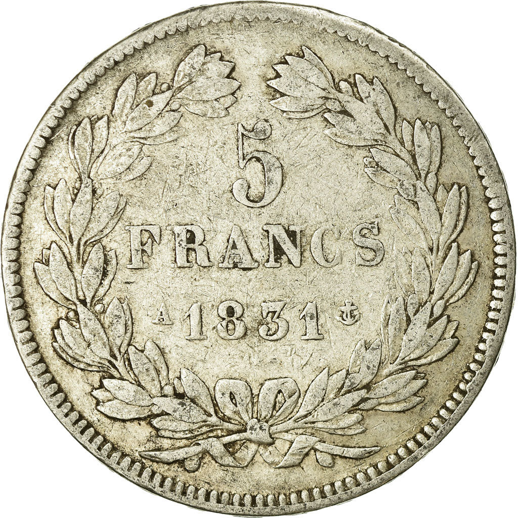 Coin, France, Louis-Philippe, 5 Francs, 1831, Paris, VF(20-25), Silver
