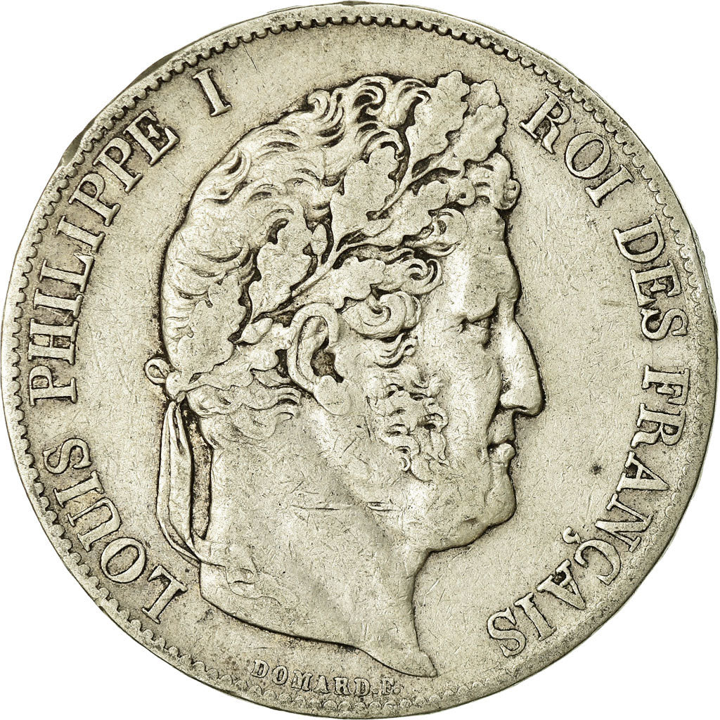 Moneta, Francia, Louis-Philippe, 5 Francs, 1847, Paris, MB+, Argento, KM:749.1
