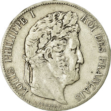 Moneta, Francia, Louis-Philippe, 5 Francs, 1847, Paris, MB+, Argento, KM:749.1