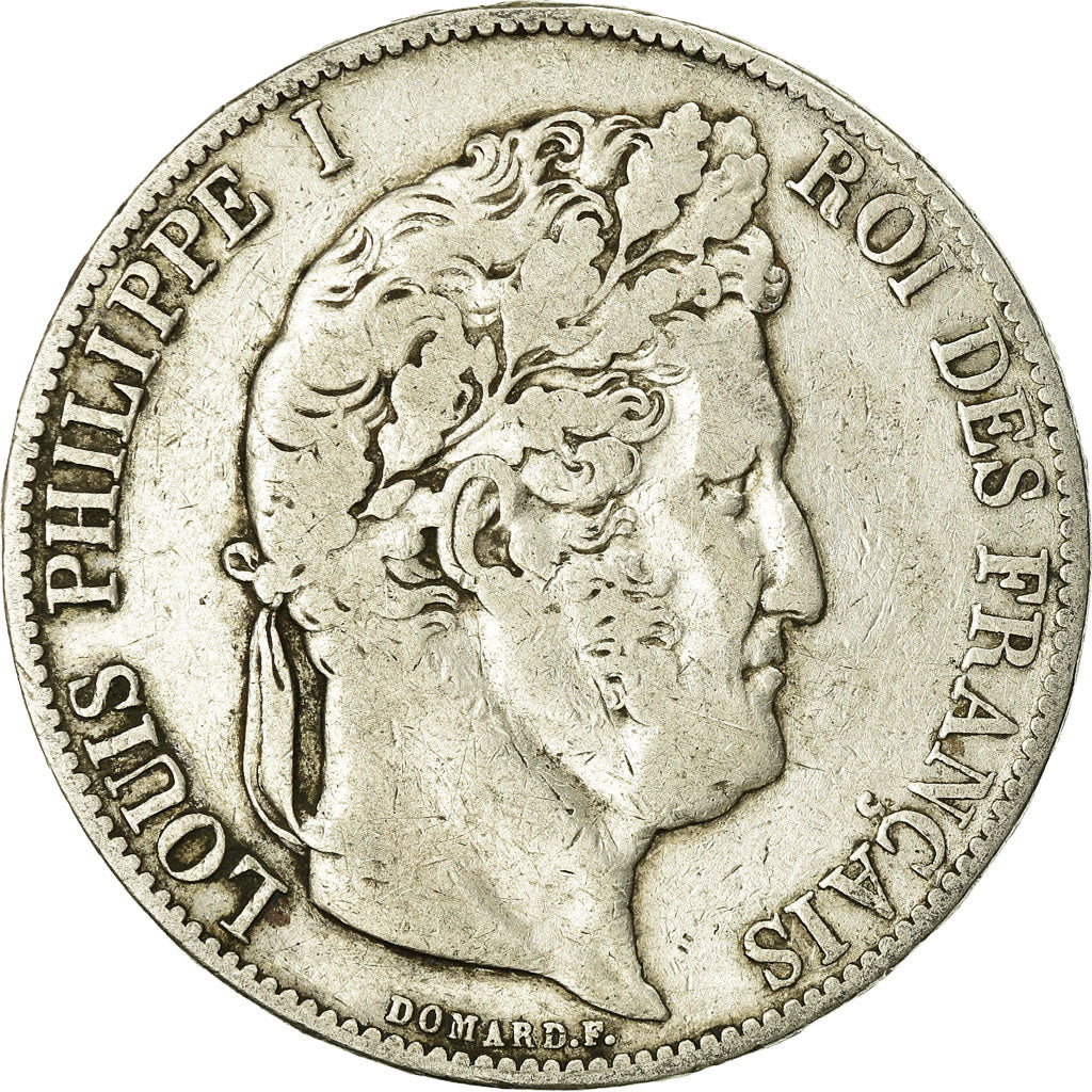 Moneta, Francia, Louis-Philippe, 5 Francs, 1847, Strasbourg, MB, Argento