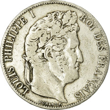 Moneta, Francia, Louis-Philippe, 5 Francs, 1847, Strasbourg, MB, Argento