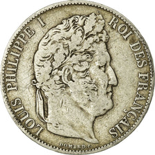 Coin, France, Louis-Philippe, 5 Francs, 1845, Lille, VF(20-25), Silver