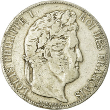 Coin, France, Louis-Philippe, 5 Francs, 1845, Lille, VF(20-25), Silver