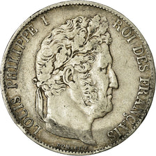 Coin, France, Louis-Philippe, 5 Francs, 1845, Lille, VF(30-35), Silver