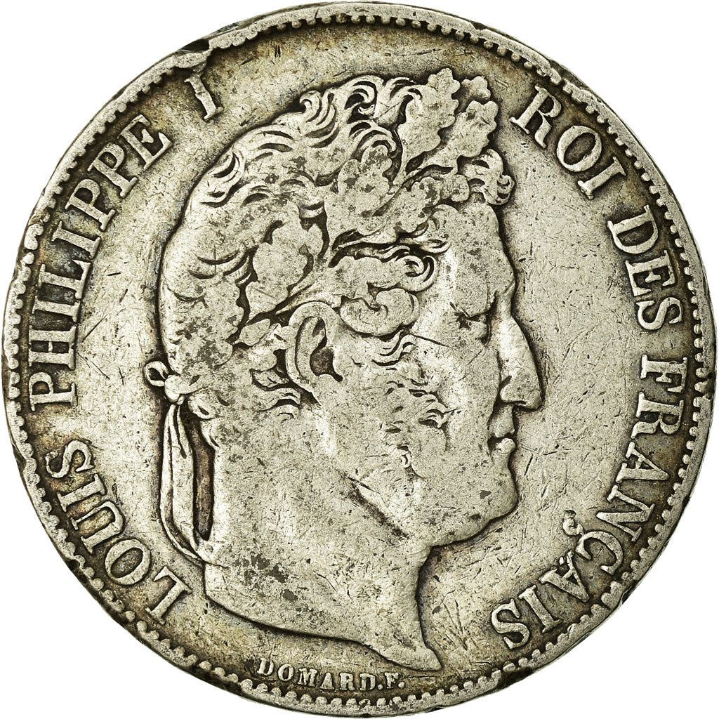 Münze, Frankreich, Louis-Philippe, 5 Francs, 1845, Strasbourg, S, Silber