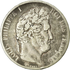 Coin, France, Louis-Philippe, 5 Francs, 1845, Paris, VF(20-25), Silver