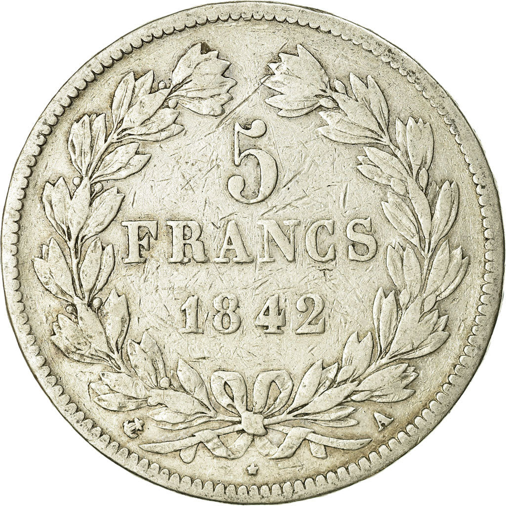 Monnaie, France, Louis-Philippe, 5 Francs, 1842, Paris, TB, Argent, Gadoury:678