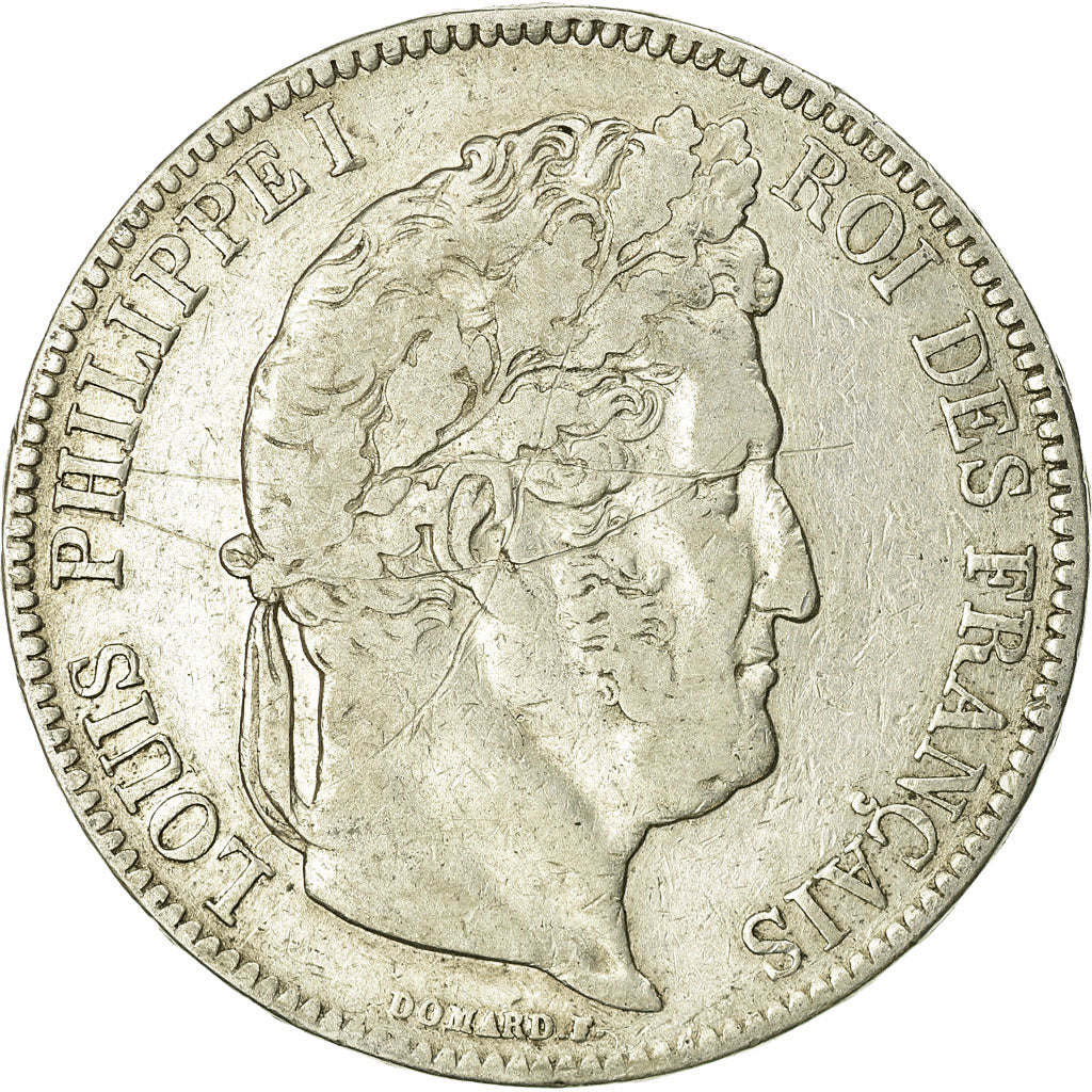 Coin, France, Louis-Philippe, 5 Francs, 1842, Bordeaux, VF(20-25), Silver