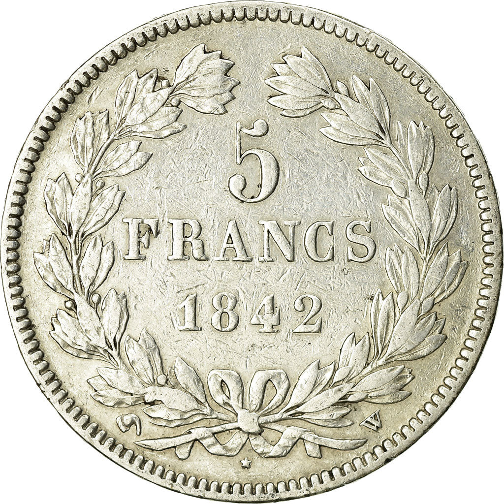 Coin, France, Louis-Philippe, 5 Francs, 1842, Lille, VF(20-25), Silver