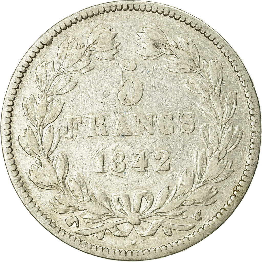 Coin, France, Louis-Philippe, 5 Francs, 1842, Lille, VF(20-25), Silver