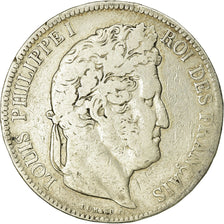 Coin, France, Louis-Philippe, 5 Francs, 1842, Lille, VF(20-25), Silver