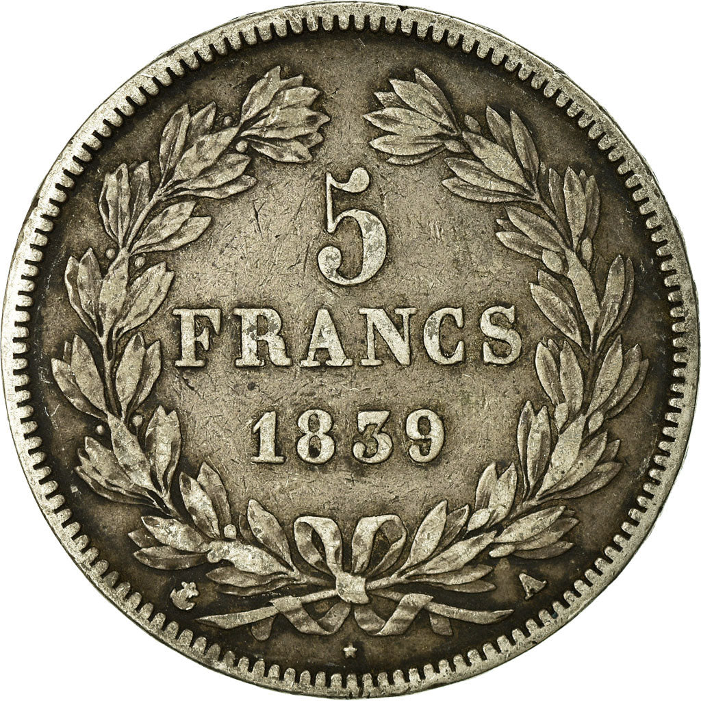 Monnaie, France, Louis-Philippe, 5 Francs, 1839, Paris, TB, Argent, Gadoury:678