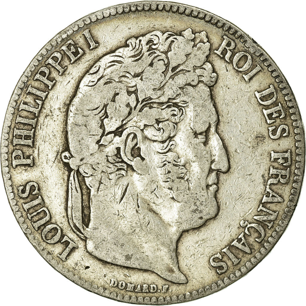 Coin, France, Louis-Philippe, 5 Francs, 1839, Paris, VF(20-25), Silver