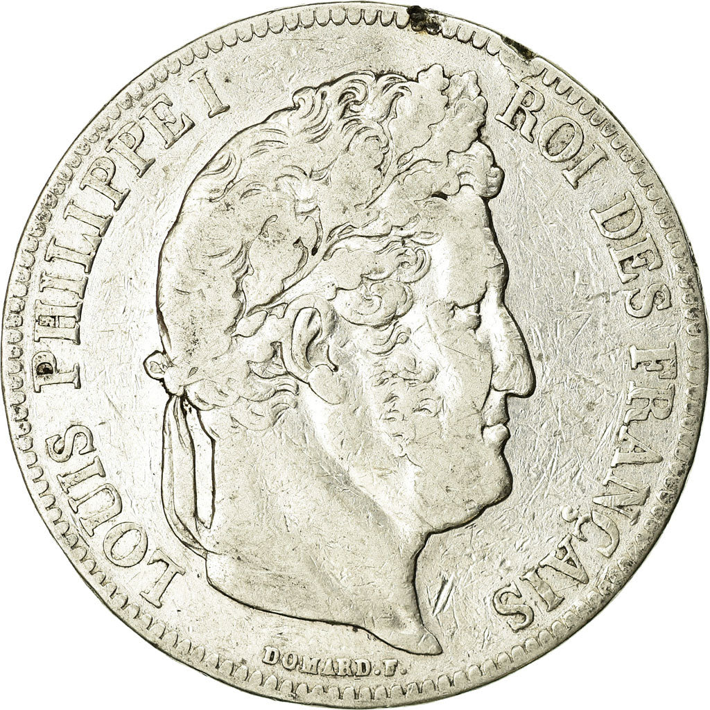 Monnaie, France, Louis-Philippe, 5 Francs, 1839, Bordeaux, TB, Argent