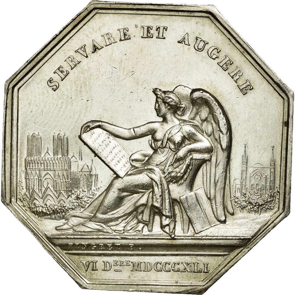 France, Token, Instruction and Education, 1841, AU(55-58), Silver