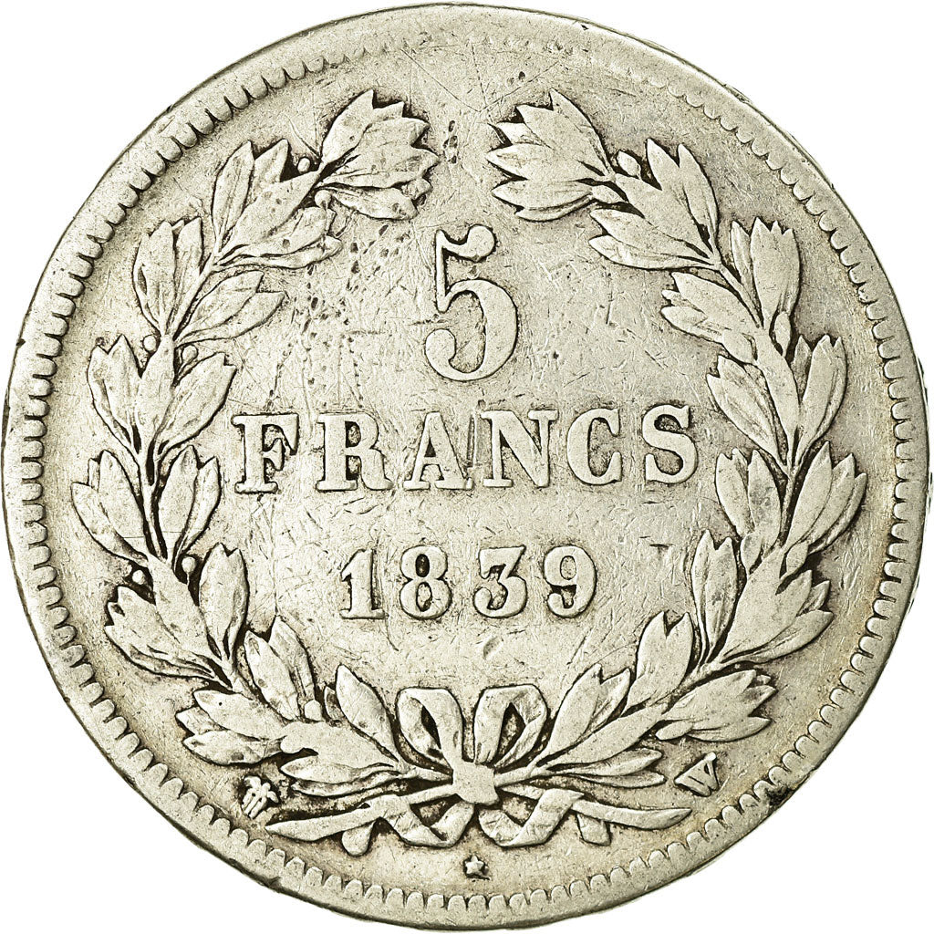 Münze, Frankreich, Louis-Philippe, 5 Francs, 1839, Lille, S, Silber, KM:749.13