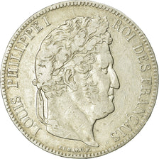 Moeda, França, Louis-Philippe, 5 Francs, 1839, Lille, VF(20-25), Prata